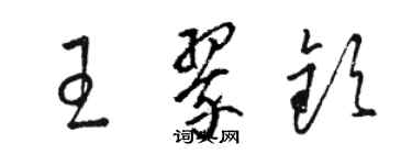 駱恆光王翠欽草書個性簽名怎么寫