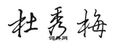 駱恆光杜秀梅行書個性簽名怎么寫