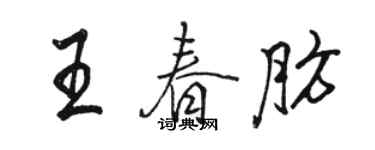 駱恆光王春肪行書個性簽名怎么寫