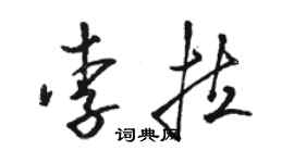 駱恆光李拉草書個性簽名怎么寫