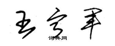 朱錫榮王寧軍草書個性簽名怎么寫