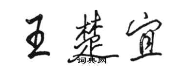 駱恆光王楚宜行書個性簽名怎么寫