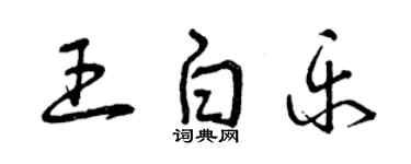曾慶福王白樂草書個性簽名怎么寫