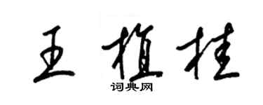 梁錦英王植桂草書個性簽名怎么寫
