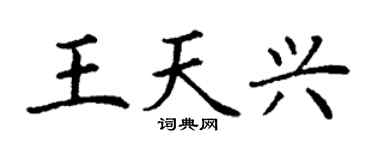 丁謙王天興楷書個性簽名怎么寫