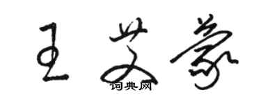 駱恆光王艾蒙草書個性簽名怎么寫