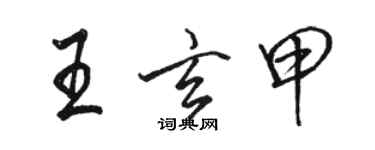 駱恆光王玄甲行書個性簽名怎么寫