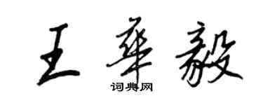 王正良王華毅行書個性簽名怎么寫