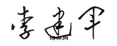 駱恆光李建軍草書個性簽名怎么寫