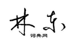 梁錦英林東草書個性簽名怎么寫