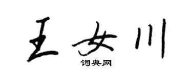 王正良王女川行書個性簽名怎么寫