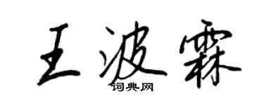 王正良王波霖行書個性簽名怎么寫