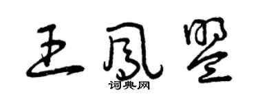 曾慶福王鳳盟草書個性簽名怎么寫