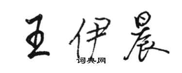 駱恆光王伊晨行書個性簽名怎么寫