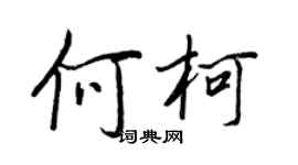 王正良何柯行書個性簽名怎么寫