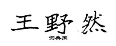 袁強王野然楷書個性簽名怎么寫