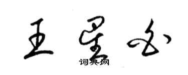 梁錦英王星白草書個性簽名怎么寫