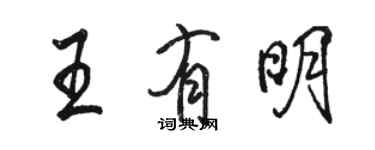 駱恆光王有明行書個性簽名怎么寫