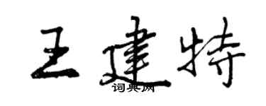 曾慶福王建特行書個性簽名怎么寫