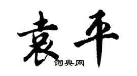 胡問遂袁平行書個性簽名怎么寫