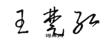 駱恆光王楚紅草書個性簽名怎么寫