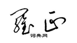 梁錦英羅正草書個性簽名怎么寫