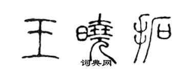 陳聲遠王曉拓篆書個性簽名怎么寫