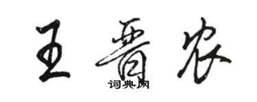 駱恆光王晉農行書個性簽名怎么寫