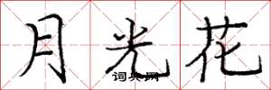 龐中華月光花楷書怎么寫