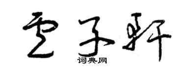 曾慶福盧子軒草書個性簽名怎么寫