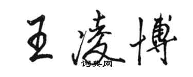 駱恆光王凌博行書個性簽名怎么寫