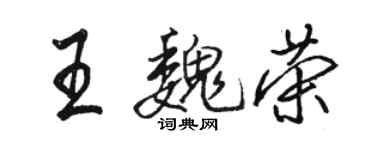 駱恆光王魏榮行書個性簽名怎么寫