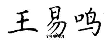 丁謙王易鳴楷書個性簽名怎么寫