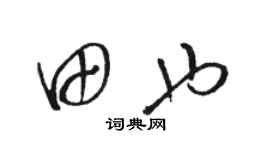 駱恆光田也草書個性簽名怎么寫
