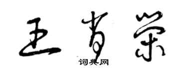 曾慶福王肖榮草書個性簽名怎么寫