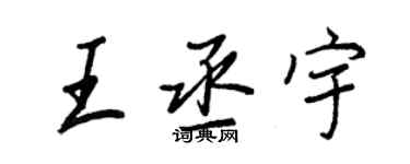 王正良王丞宇行書個性簽名怎么寫