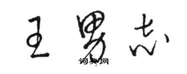 駱恆光王男志草書個性簽名怎么寫