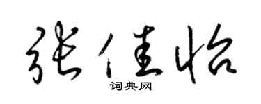 梁錦英張佳怡草書個性簽名怎么寫