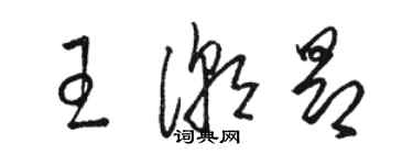 駱恆光王潮昂草書個性簽名怎么寫