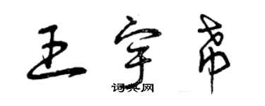 曾慶福王宇希草書個性簽名怎么寫