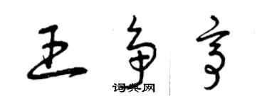 曾慶福王爭亭草書個性簽名怎么寫