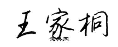 王正良王家桐行書個性簽名怎么寫