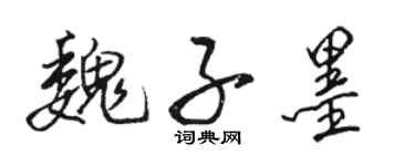 駱恆光魏子墨行書個性簽名怎么寫
