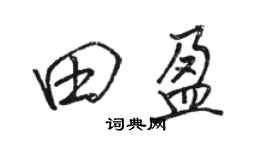 駱恆光田盈行書個性簽名怎么寫