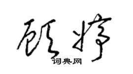 梁錦英顧婷草書個性簽名怎么寫