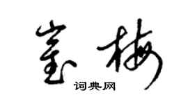 梁錦英崔梅草書個性簽名怎么寫
