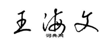 梁錦英王海文草書個性簽名怎么寫