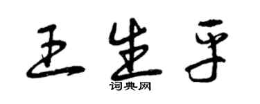 曾慶福王生平草書個性簽名怎么寫