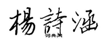 王正良楊詩涵行書個性簽名怎么寫