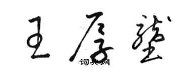 駱恆光王厚壟草書個性簽名怎么寫